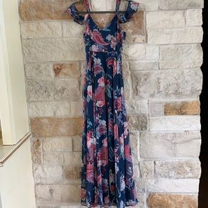 Navy Floral Maxi Dress